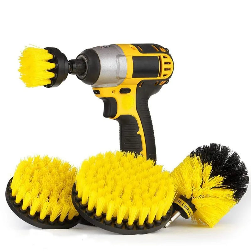 Kit de escova elétrica para limpeza de carpetes, escova elétrica para pneus de carro, escovas de nylon 2/3,5/4'