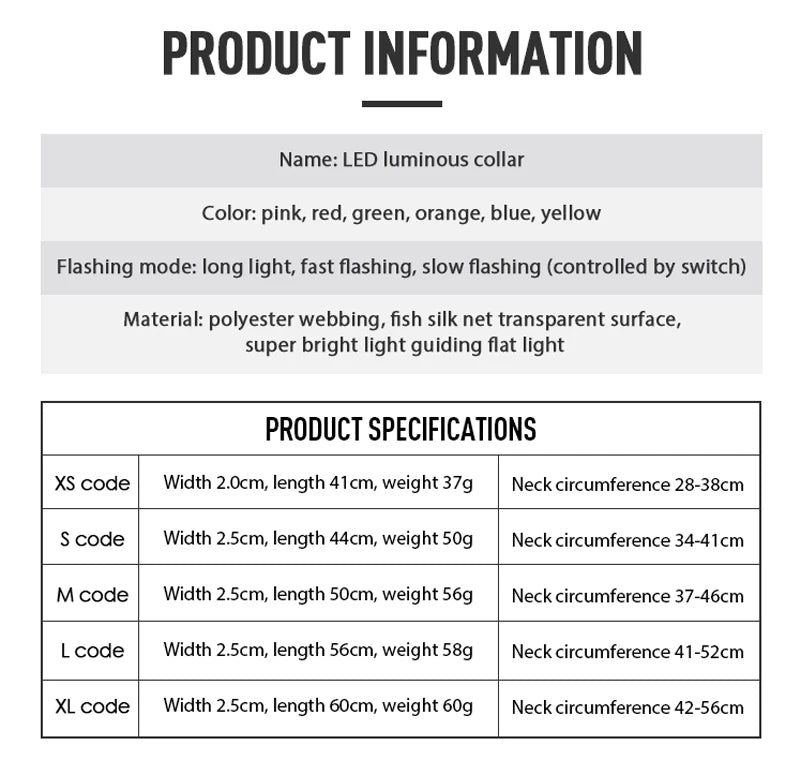 Coleira de cachorro com LED para carregamento USB, segurança para cães, luz noturna, colar piscante, coleiras fluorescentes